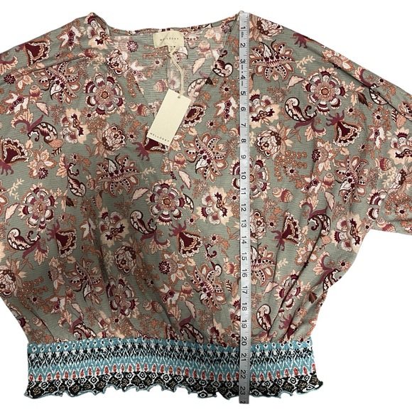 MELLODAY Womens Floral Crossover Top Blouse Size 1X NWT - Picture 6 of 6